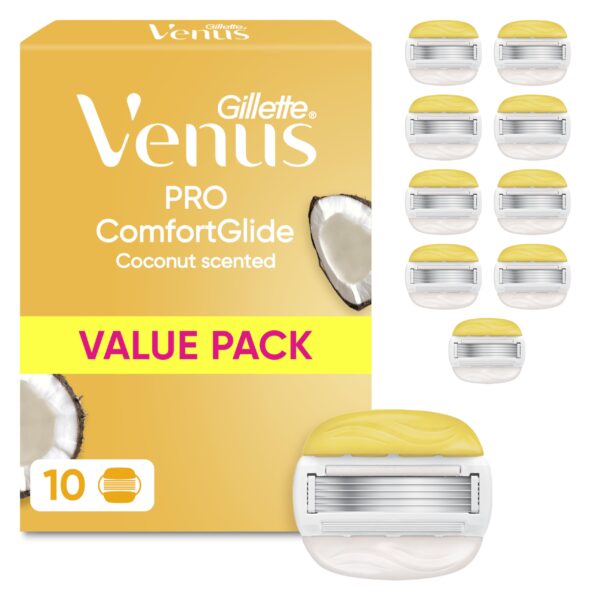 Gillette Venus Pro Comfortglide – 10er Klingen-Set mit Kokosduft für geschmeidigte Haut