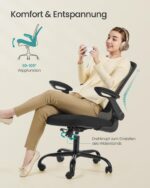 SONGMICS Ergonomischer Bürostuhl mit Mesh, Lenden- & Kopfstütze – Premium Drehstuhl für konzentriertes Arbeiten – Bild 8