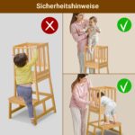 COSYLAND Lernturm ab 1 Jahr – Montessori Learning Tower aus Bambus mit Sicherheitsgeländern – Bild 7