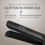 hihair Glätteisen mit Gleam-Flow Ionen-Technologie & LCD-Display – Schnelles Styling für seidig glattes, glänzendes Haar – Bild 4