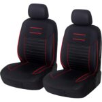 Upgrade4cars Autositzbezüge Vordersitze Schwarz Rot – Universal Schonbezüge Set