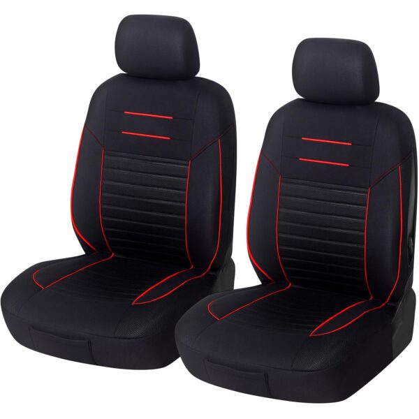 Upgrade4cars Autositzbezüge Vordersitze Schwarz Rot – Universal Schonbezüge Set