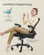 SONGMICS Ergonomischer Bürostuhl mit Mesh, Lenden- & Kopfstütze – Premium Drehstuhl für konzentriertes Arbeiten – Bild 6