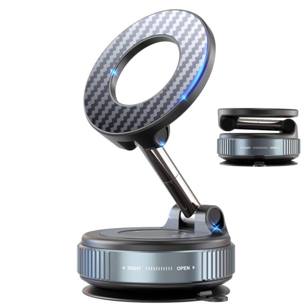 PlusAcc Vakuum Handyhalterung Auto mit MagSafe – 360° drehbar für iPhone & alle Smartphones