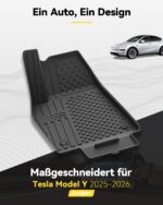 3W Fussmattensatz Tesla Model Y Juniper 2025–2026 – TPE Allwetter Schutz mit Kofferraumwanne – Bild 2