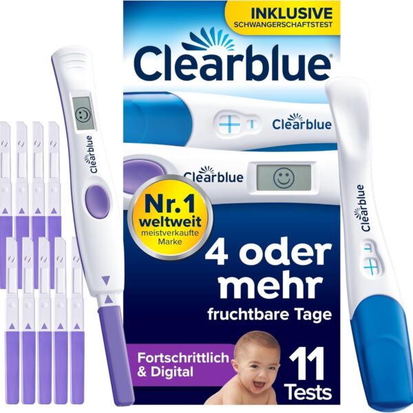 Clearblue Kombipack: 10 Ovulationstests + 1 Schwangerschaftstest – Digital & Zuverlässig