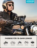 JOYROOM Motorrad-Handyhalterung mit Doppelt-Vibrationsdämpfung – 360° drehbar für iPhone & Samsung – Bild 7