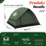 Purebox Kuppelzelt 2-3 Personen – Ultraleicht & Windsicher für Camping & Trekking – Bild 9