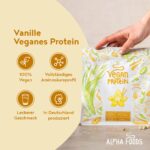 Alpha Foods Vegan Protein Pulver 1200g – 22g Protein pro Portion, Vanille – Bild 2