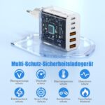 Essri 65W 6-Port USB-C Schnellladegerät – Multi-Adapter für iPhone, Samsung & Tablets – Bild 4