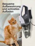 Portutif Kabelloser Handstaubsauger 70W – 30 Min Laufzeit für Auto & Tierhaare – Bild 2