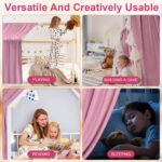 Vicloon Hausbett Himmel 135x360 cm – Handmade Betthimmel aus 100% Baumwolle Musselin – Bild 6
