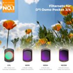 K&F CONCEPT FD161 ND Filter Set für DJI Osmo Pocket 3/4 – Magnetisches 4er Set – Bild 2