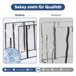 Sekey Bollerwagen Regenschutz 110×60×75 cm – Wasserdicht aus EVA-Material, Faltbar – Bild 6