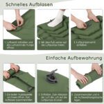 HAUSPROFI Isomatte Camping 195x70cm mit Fusspmpe & Kissen – Ultraleichte Aufblasbare Matratze – Bild 6