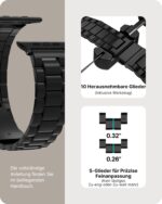 Fullmosa Edelstahl-Armband für Apple Watch 38–49 mm – Premium Metallband mit Gliederketten – Bild 4