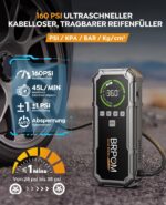 BRPOM Auto Starthilfe Powerbank 8000A mit 160 PSI Kompressor & LED – Tragbar für PKW – Bild 3