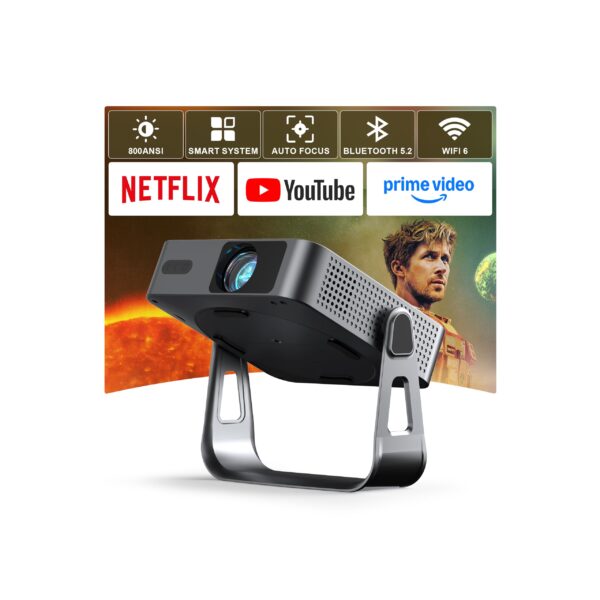 VOPLLS Mini Projektor 1080P Full HD mit Autofokus – 800 ANSI Helligkeit für Heimkino & Outdoor