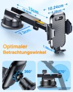 VANMASS Autohalterung 2026 mit Saugnapf & Lüftungshaken – 360° drehbar für alle Smartphones – Bild 9