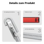 Wiltec Abschleppstange 3-teilig 2 m bis 3 t – Stahlschleppstange mit Sicherheitszubehör – Bild 6