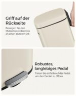 SONGMICS Treteimer 30 Liter mit Softclose-Deckel – Edelstahl Mülleimer für die Küche – Bild 7