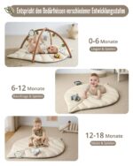 Blissful Diary Spielbogen Baby 135×94 cm – Blattförmige Activity Decke mit 6 Spielzeugen – Bild 6