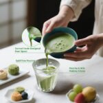 Qxeutm Matcha Set mit Bambus Besen & Keramik Schale – 7-teiliges Ceremonial Tea Set Blau – Bild 6