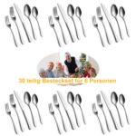 BEWOS Besteckset 30-teilig für 6 Personen – Edelstahl Spiegelpoliert & Spülmaschinenfest – Bild 7