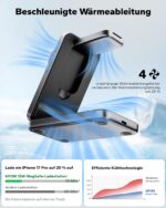 KPON 3-in-1 Magsafe Ladestation für iPhone, Apple Watch & AirPods – Faltbar mit 20W Adapter – Bild 2