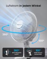 Pro Breeze Mini Clip Ventilator 20 cm – Leise Kühlung mit 360° Rotation für Schreibtisch & Schlafzimmer – Bild 3
