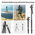 SMALLRIG 3935 Kamera-Stativ 180cm – Aluminium 2-in-1 Dreibein & Einbeinstativ mit 360° Kugelkopf – Bild 5