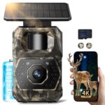 MAXDONE Wildkamera 4K 64MP mit Solarpanel & App-Steuerung – Nachtsicht bis 20m für Wildbeobachtung