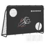 SONGMICS Fussballtor 215x76x150 cm mit Torwand – Trainingstor für Garten & Strand