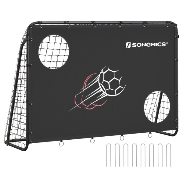 SONGMICS Fussballtor 215x76x150 cm mit Torwand – Trainingstor für Garten & Strand