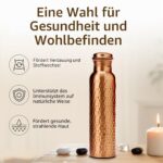 AVA DESIGNZ Kupferflasche 950 ml handgehämmert – Auslaufsichere Trinkflasche für Yoga & Reisen – Bild 9