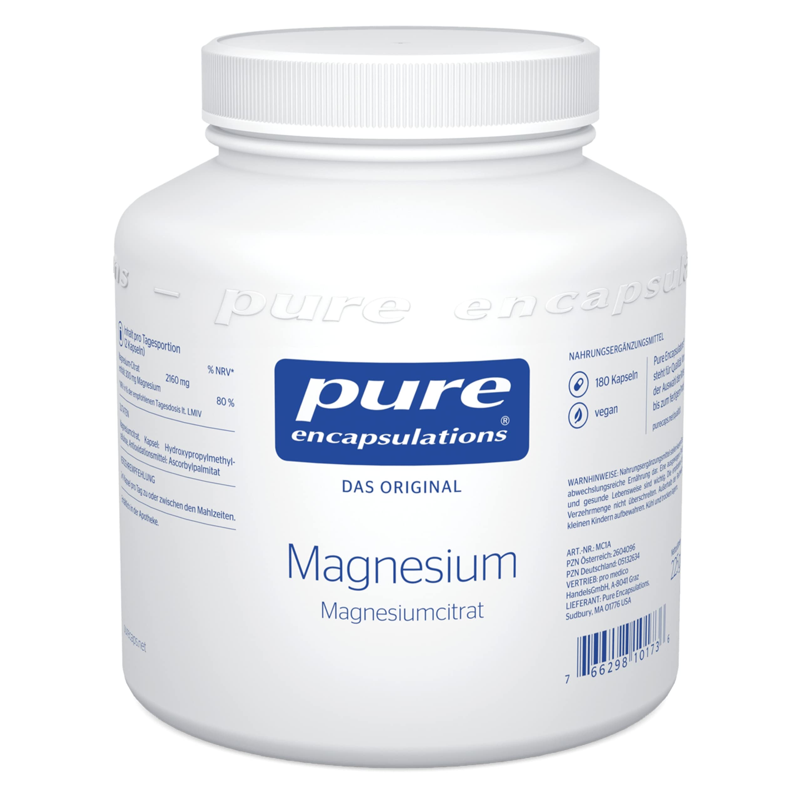 71sRGAaqEQL._SY2560_.jpg Pure Encapsulations Magnesiumcitrat – 180 vegane Kapseln für Muskeln & Energie – Bild 1