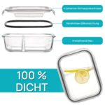 Vtopmart 5er Set Glas-Frischhaltedosen 975ml – Meal Prep Behälter mit 2 Fächern – Bild 4