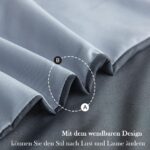 Nesture Bettwäsche 135x200 4teilig Anthrazit/Grau – Microfaser Wendeset mit Reissverschluss – Bild 5