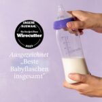 Lansinoh Glas Flaschenset 240 ml mit NaturalWave Sauger – 4 Premiumflaschen für Stillbabys – Bild 2
