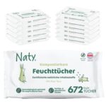Naty Baby Feuchttücher mit Aloe Vera – 98% Wasser, hypoallergen & kompostierbar