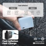 ROCKBROS Elektrische Fahrradpumpe 120PSI – Tragbare Mini-Luftpumpe mit Manometer für alle Fahrräder – Bild 2
