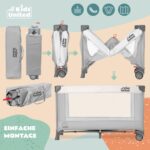 all Kids United Baby Reisebett Deluxe mit Matratze & Wickelauflage – Kinderbett für unterwegs – Bild 4