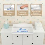 Heldenzimmer Wickelaufsatz für IKEA Hemnes & Malm Kommode – 85 cm breit, kippsicher – Bild 9