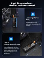 Oasser Elektrische Luftpumpe 6000mAh – Tragbarer Kompressor mit Dualer Anzeige für Auto, Motorrad & Fahrrad – Bild 11