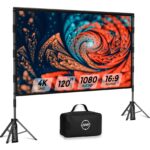 120 Zoll Beamer Leinwand mit Stativ – LEORFI 4K HD Projektionsleinwand tragbar