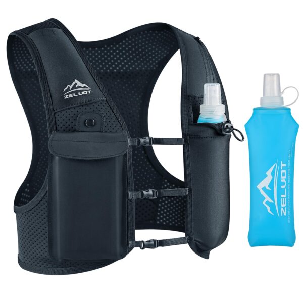 Zelvot Laufweste mit 500ml Trinkflasche – Leichte Hydration Weste für Damen & Herren