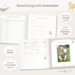 mintkind® Babyalbum «Mein erstes Jahr» Beige Leinen – 176 Seiten Hardcover mit Sticker-Set – Bild 3