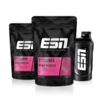 ESN Designer Whey Proteinpulver 2x1kg Chocolate – 23g Protein pro Portion + Gratis Shaker