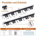 OMerima 2er Set Edelstahl Besenhalterung – 10 Halter + 8 Haken für Wandmontage – Bild 3
