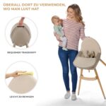 Kinderkraft FINI2 2-in-1 Hochstuhl – Babystuhl & Spielstuhl mit Holzbeinen für 6 Monate bis 5 Jahre – Bild 8